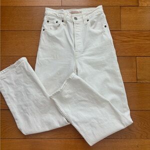 Levi's White Straight-Leg High-Rise Jeans